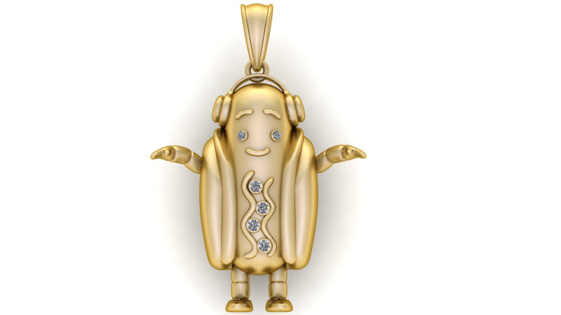 3D Gold Pendant 3D Printable Model 3D 打印模型 .c4d .max .obj .3ds .fbx .stl .blend 