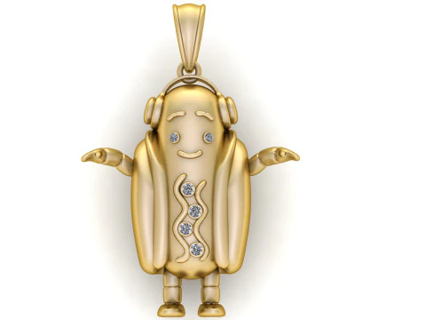 Тривимірна золота підвіска. Тривимірна модель для друку 3D Принт Модель