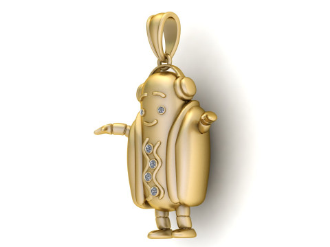 3D Gold Pendant 3D Printable Model 3D 打印模型