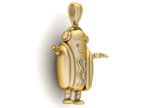 3D Gold Pendant 3D Printable Model 3D 打印模型