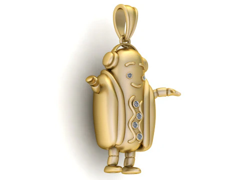 3D Gold Pendant 3D Printable Model 3D Print Model