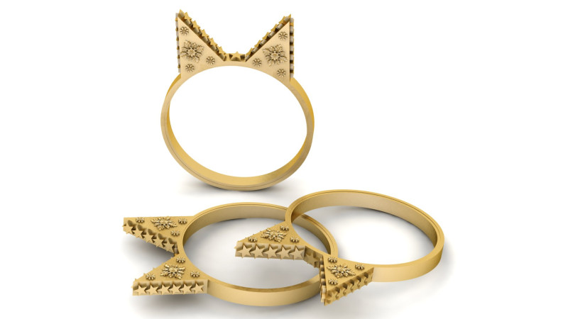 Mini KITTY Ring 3D PRINTABLE MODEL 3D Print Model .c4d .max .obj .3ds .fbx .stl .blend 