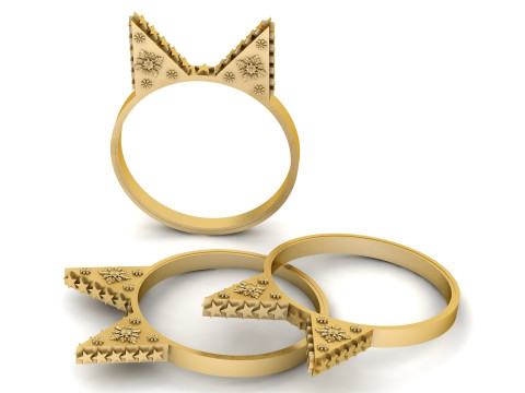 Mini KITTY Ring 3D PRINTABLE MODEL Model do druku 3D