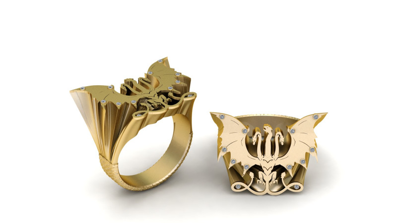 GOLD DESIGN RING 3D PRINTABLE MODEL 3D प्रिंट मॉडल .c4d .max .obj .3ds .fbx .stl .blend 