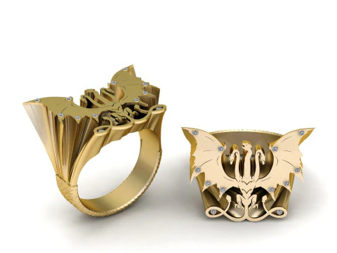 ANELLO CON DESIGN IN ORO MODELLO STAMPABILE 3D Modello di stampa 3D