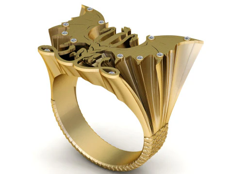 GOLD DESIGN RING 3D PRINTABLE MODEL 3D Print Model