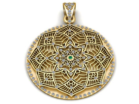 Carat Round cut PENDANT 3D PRINTABLE MODEL Modelo de Impressão 3D
