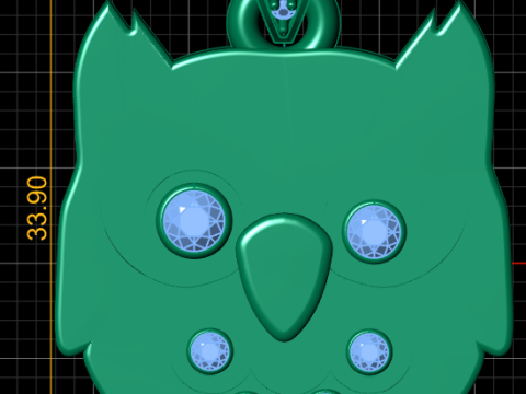 OWL GOLD Pendant 3D printable MODEL 3Dプリントモデル