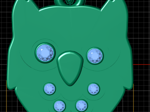 OWL GOLD Pendant 3D printable MODEL 3Dプリントモデル