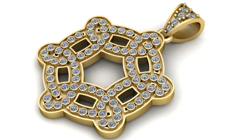 Twisted Circle Diamond Pendant 3D PRINTALE MODEL Modello di stampa 3D .c4d .max .obj .3ds .fbx .stl .blend 