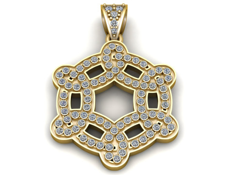 Twisted Circle Diamond Pendant 3D PRINTALE MODEL Modello di stampa 3D