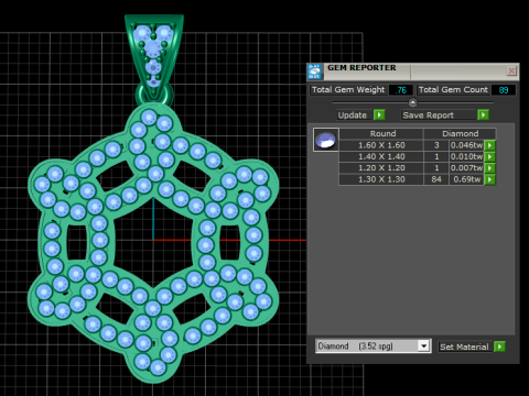 Twisted Circle Diamond Pendant 3D PRINTALE MODEL Modello di stampa 3D