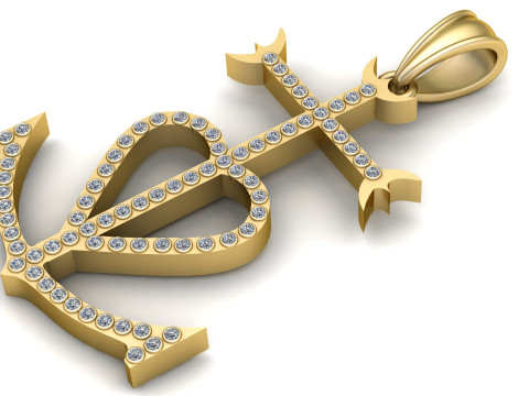 Round Cross Pendant 3D PRINTABLE MODEL 3D Druckmodell