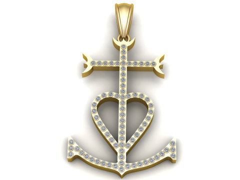 Round Cross Pendant 3D PRINTABLE MODEL Model do druku 3D