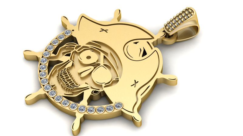 Pirate themed pendant 3D RPINATBLE MODEL 3D 프린트 모델 .c4d .max .obj .3ds .fbx .stl .blend 