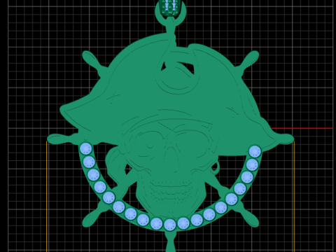 Pirate themed pendant 3D RPINATBLE MODEL 3D 프린트 모델