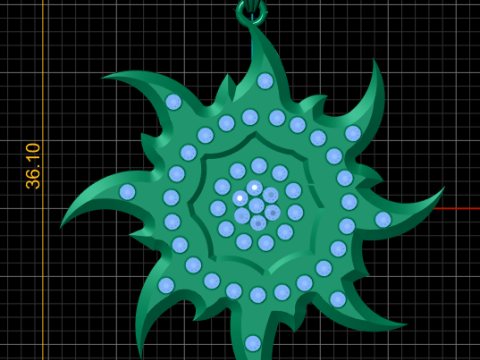 Round Prong Pendant 3D PRINTABLE MODEL Modèles 3D en vedette