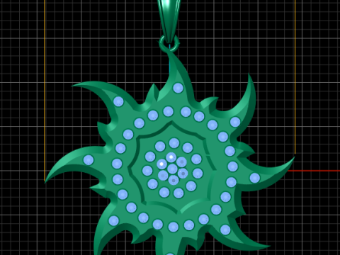 Round Prong Pendant 3D PRINTABLE MODEL Modèles 3D en vedette
