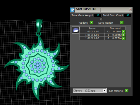 Round Prong Pendant 3D PRINTABLE MODEL Modèles 3D en vedette