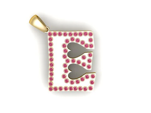 E design gold pendant 3D Print Model