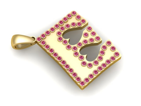 E design gold pendant Modelo de Impressão 3D