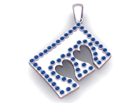 E design gold pendant Model Cetak 3D