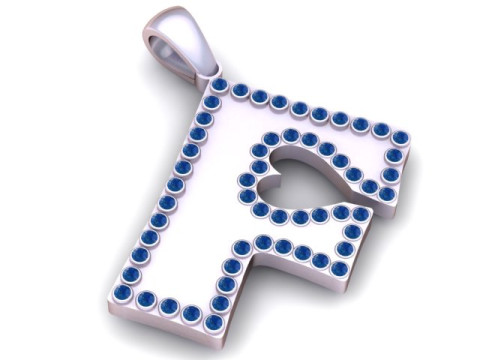 F letter gold pendan 3d printable model 3D प्रिंट मॉडल