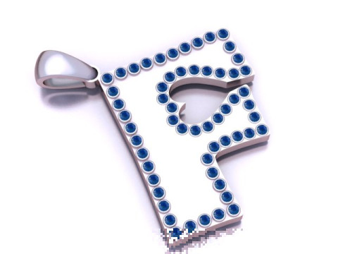 F letter gold pendan 3d printable model 3D प्रिंट मॉडल