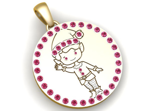 Round gold men pendant 3d printable model 3D Принт Модель