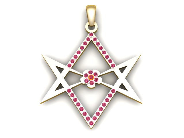 Silver Star Pendant 3D PRINTABLE MODEL Modelo de Impressão 3D .c4d .max .obj .3ds .fbx .stl .blend 