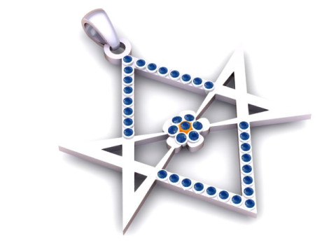 Silver Star Pendant 3D PRINTABLE MODEL Modelo de Impressão 3D