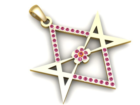 Silver Star Pendant 3D PRINTABLE MODEL Modelo de Impressão 3D