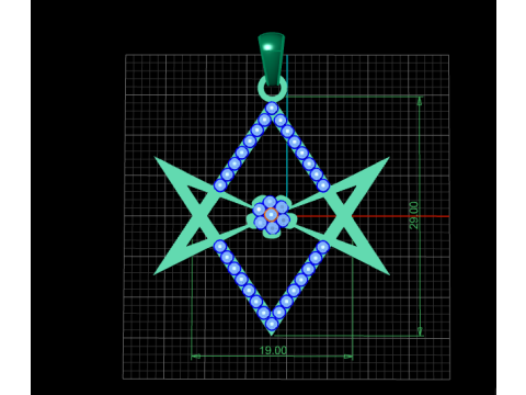 Silver Star Pendant 3D PRINTABLE MODEL Modelo de Impressão 3D