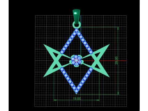 Silver Star Pendant 3D PRINTABLE MODEL 3D Print Model