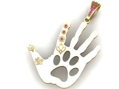 PET LOVER GOLD PENDANT 3D PRINTABLE MODEL 3D Print Model