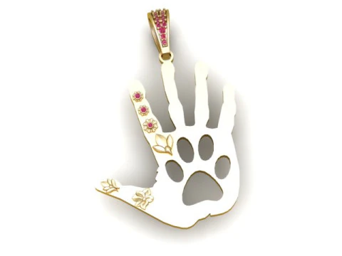 PET LOVER GOLD PENDANT 3D PRINTABLE MODEL 3D Print Model