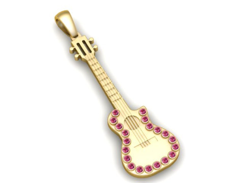Guitar pendant 3d printable model Modelo de impresión 3D