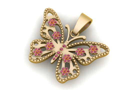 BUTTERFLY GOLD PENDANT 3D PRINTABLE MODEL 3D Print Model