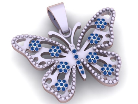 BUTTERFLY GOLD PENDANT 3D PRINTABLE MODEL 3D Принт Модель