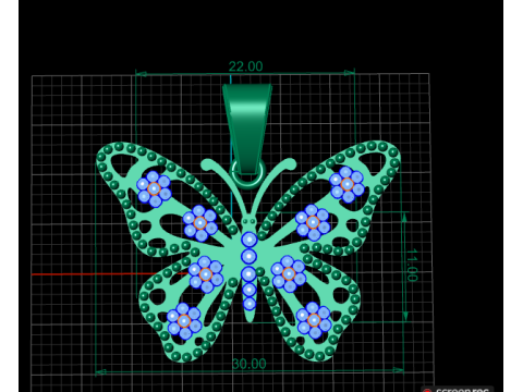 BUTTERFLY GOLD PENDANT 3D PRINTABLE MODEL 3D Принт Модель