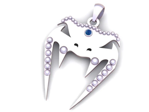 Modello stampabile 3d con pendente astratto in oro Modello di stampa 3D