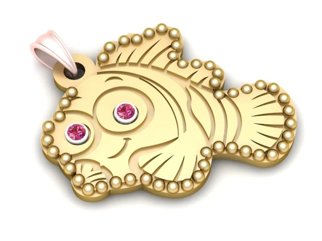 FISH GOLD PENDANT 3D PRINTABLE MODEL 3D Print Model .c4d .max .obj .3ds .fbx .stl .blend 