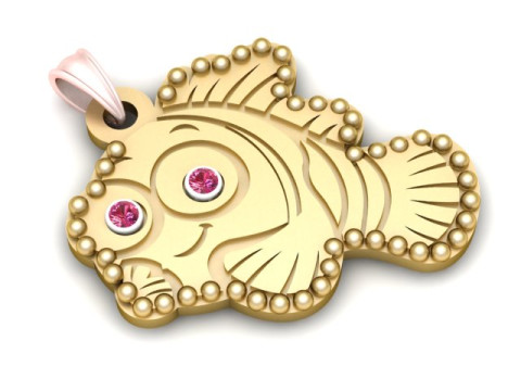 FISH GOLD PENDANT 3D PRINTABLE MODEL 3D Druckmodell