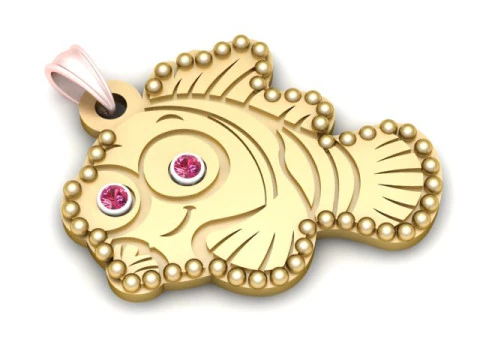 3D МОДЕЛЬ ДЛЯ ДРУКУ РИБКА ЗОЛОТА ПІДВІСКА 3D Принт Модель