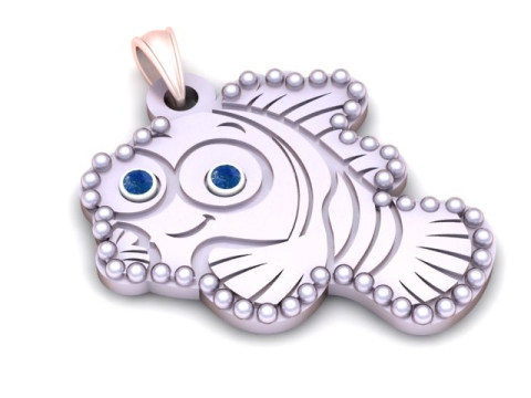 FISH GOLD PENDANT 3D PRINTABLE MODEL 3D 打印模型