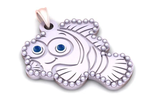 FISH GOLD PENDANT 3D PRINTABLE MODEL 3D Print Model