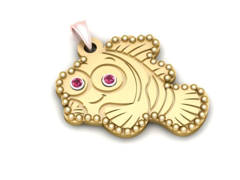FISH GOLD PENDANT 3D PRINTABLE MODEL 3D 打印模型