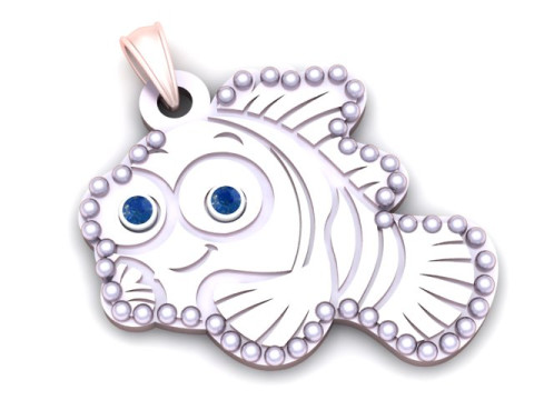 FISH GOLD PENDANT 3D PRINTABLE MODEL 3D 打印模型