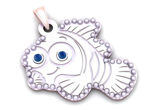 FISH GOLD PENDANT 3D PRINTABLE MODEL 3D Print Model