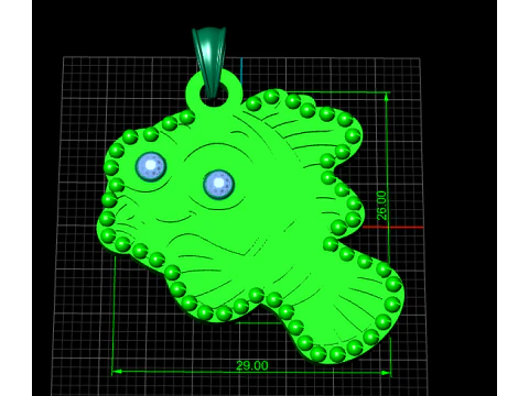 FISH GOLD PENDANT 3D PRINTABLE MODEL 3D Print Model